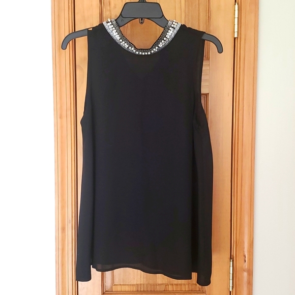 NWT Dressy Black Tank Blouse Size Large - Picture 1 of 3
